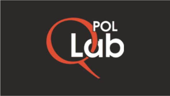 Logo of POL Lab in Read and white colour